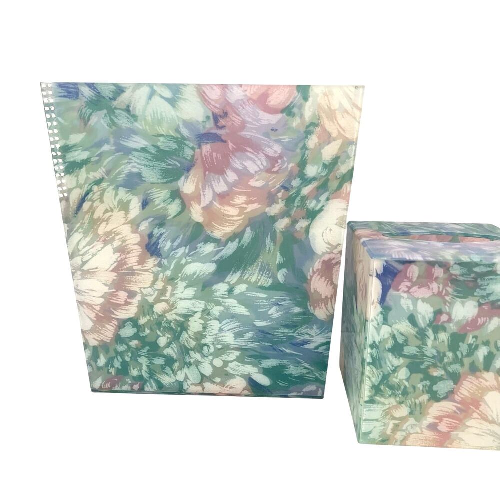 Vintage Springs Caprice 4 piece floral pastel acrylic bathroom set - Picture 2 of 10